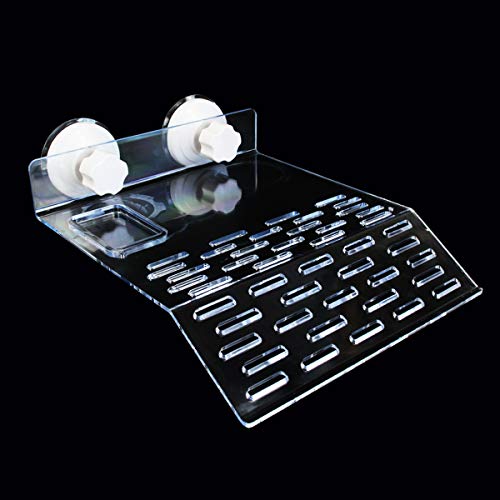 Turtle Basking Platform, Turtle Tank Platform, Aquarium Animal Transparent Sink Wharf, Reptile Habitat, Turtle Tank Dock Floating Decor with Sucker Cap