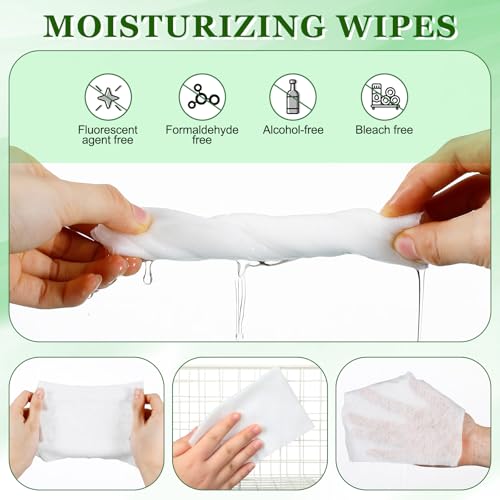 2 Pack Small Animal Cage Wipes 120 Count Small Animal Cage Clean up Wipes Removes Stubborn Caked-on Hamster Cages Cleaner for Pet Bunny Supplies Cleaning Deodorizing