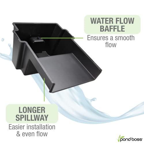POND BOSS Waterfall Spillway, 8 inch Wide Weir, Waterfall Box, Smooth Flow, Durable Construction, Easy to Install, Great for Waterfalls, Pondless Water Features and Streams (Pack of 2) - size: (Pack of 2)