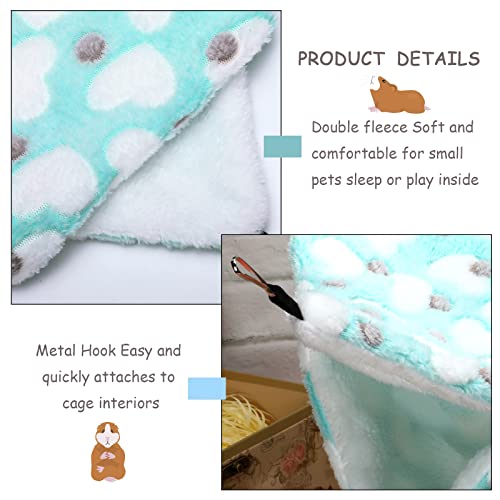 Boao 2 Pcs Guinea Pig Rat Hammock Guinea Pig Hamster Ferret Hanging Hammock Accessories for Small Animals Chinchilla Parrot Sugar Glider Ferret Squirrel (Mint Green, Pink, Heart Pattern) - color: Blue, Pink