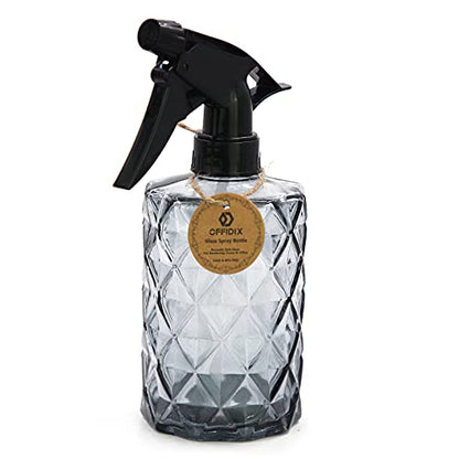 Glass Spray Bottle,Plant Mister, 0.35L/11.8oz Pressure Watering Can with Adjustable Nozzle Watering Handheld Bottles for Garden Plants Cleaning Solutions(Gray - color: Rhombus Gray