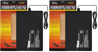 iPower 8 by 12-Inch 16 Watt Reptile Heat Pad Under Tank Terrarium Heater Heat Mat for Small Animals (Pack of 2) - color: Black-1 Pack, size: 8" X 12" (Pack of 2), style: Heat Pad