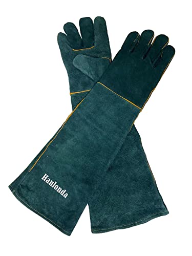 Animal Handling Gloves Bite Proof,23.7 inch Leather Bite Proof Gloves for Grabbing Reptile, Grooming, Trips to Vet. Puncture & Scratch Resistant, Bite Proof for Cat Dog Bird Falcon Livestock Snake