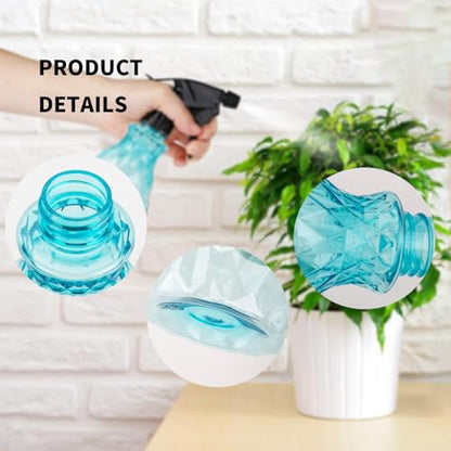 wugongshan 2 Pcs Spray Bottles, 500 ml/17 oz Empty Water Spray Bottles, Plastic Reusable Adjustable Mist Sprayer Squirt Bottles Containers Refillable for Cleaning Solutions, Gardening, Plants (Blue) - color: Blue