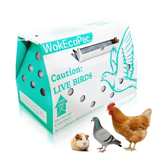 12 Pack Live Bird Shipping Boxes for Poultry Chicken Bird Duck (Green) | Size 17.7" x 7.8" x 11.8"-Poultry Shipping Boxes, Poultry Carrier Crate has Ventilation Openings, Portable Bird Travel Bag - color: Green, size: 12 Pack