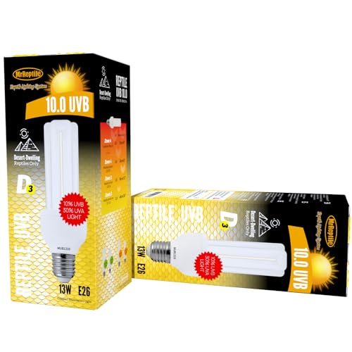 MRREPTILE UVB Reptile Light, 13W 10.0 UVB Bulb Light for Reptiles, UVA UVB Reptile Light, Desert Reptiles UVB Lamp for Bearded Dragon (UVB10.0 13W) - style: UVB10.0 13W