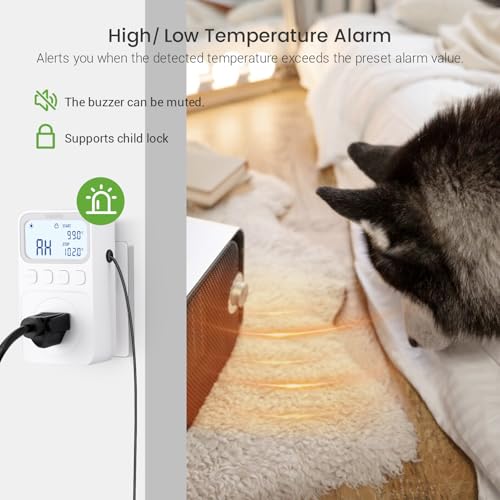 INKBIRD Plug in Thermostat 15A 1800W, Programmable Heating Cooling Digital Temperature Controller Timer for Window A/C Fan Heater Greenhouse Homebrewing Reptile - size: 1800W 15A