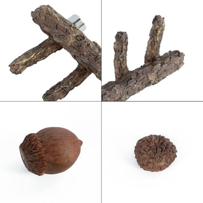 REPTI ZOO Jumping Spider Hideout and Feeding Dish, Nut Shaped Hide and Cave Sets for Spider Playing, Feeding and Climbing, Pet Spider Enclosure Accessories