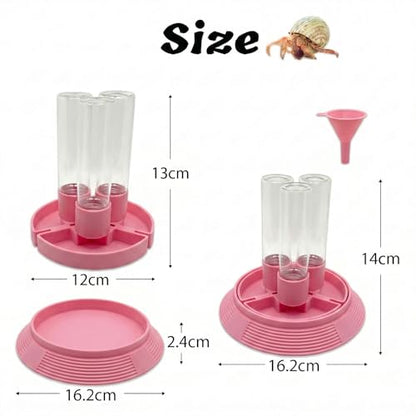 4-in-1 Hermit Crab Feeding Station - Integrated Nutrition and Hydration Center，3D-Printed Tank Accessories Made from Safe Materials, Suitable for Hermit Crabs and Small Reptiles. - color: Pink