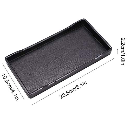 GLOGLOW Tortoise Food Bowl Anti Slip Plastic Square Feeding Dish for Lizard Chameleon Bearded Dragon Gecko Reptile Small Pet (Black)