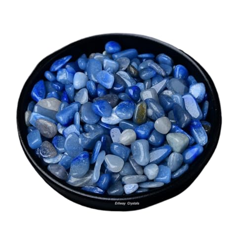 Erliway 7-9mm Blue Aventurine Healing Crystal Chips for Crafts, 100g | Natural Crushed Crystal Stones Tumbled Chips for Vase Filler Aquarium Gravel, Meditation Chakra Balancing, Candle DIY Making - color: Blue Aventurine