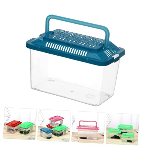 Reptile and Pet Hamster Carrier Tank Transparent Portable Aquarium for Turtles and Pets Easy to Breeding Case for Travel and Home Use - size: 15.00X11.00X9.00cm