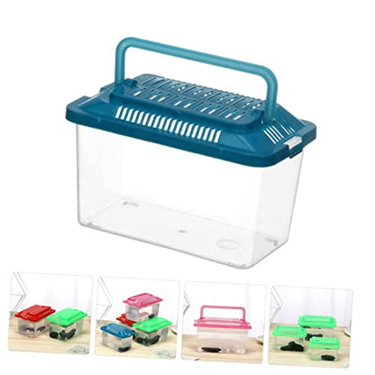 Reptile and Pet Hamster Carrier Tank Transparent Portable Aquarium for Turtles and Pets Easy to Breeding Case for Travel and Home Use - size: 15.00X11.00X9.00cm