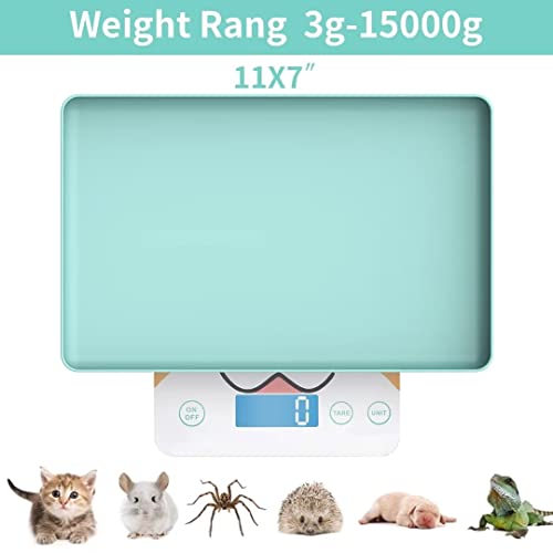 Cute Scale, Digital Pet Scale for Small Animal, Whelping Scale,Mini Precision Gram Weight Balance Scale, High Precision ±0.03oz,Blue,Suitable for Newborn Pets - color: Blue 1g