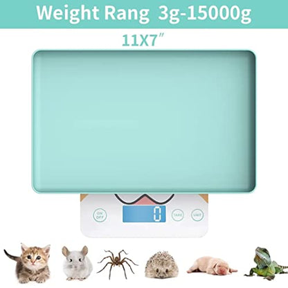 Cute Scale, Digital Pet Scale for Small Animal, Whelping Scale,Mini Precision Gram Weight Balance Scale, High Precision ±0.03oz,Blue,Suitable for Newborn Pets - color: Blue 1g