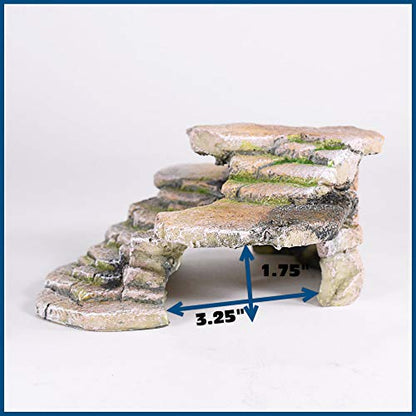 PENN-PLAX Reptology Shale Scape Step Ledge & Cave Hideout – Basking Area - Decorative Resin for Aquariums & Terrariums – Great for Reptiles, Amphibians, and Fish – Medium - size: Medium