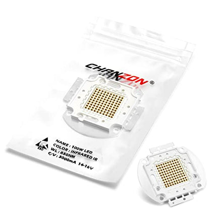 CHANZON High Power Led Chip 100W Infrared IR 850nm | (3000mA / DC 14V - 16V / 100 Watt) SMD COB Light Emitter Diode Components Night Vision Bulb Lamp Beads for DIY Lighting - color: N) Infrared Ir (850nm)