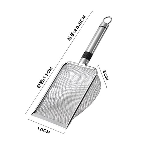 Litter Scooper Cat Litter Scoop with Metal Handle Cleaner Scoop Sand Scoop Pet Sifter Scooper for Kitten Fast Sifting, 3.8mmx3.8mm