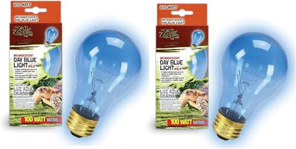 Zilla Day Blue Light Incandescent Bulb for Reptiles [Set of 2] Watt: 100 Watts