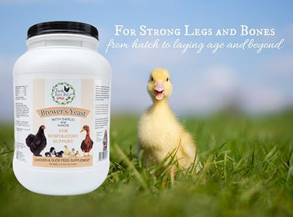 Brewer's Yeast with Garlic Powder and Niacin for Ducks Ducklings Feed Supplement Vitamins for Backyard Chickens 5LB