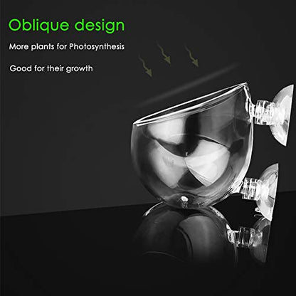 capetsma 4X Crystal Glass Aquarium Plant Pot, Aquarium Aquatic Planter, Red Shrimp Live Plants Fish Tank Glass Holder with 4X Suction Cups for Aquarium Fish Tank Decorations … (4 Pack)… - size: 4 pack