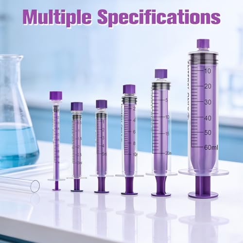20ml Syringe with Cap, 20cc Plastic Syringes, 10 Pack | Liquid, Feeding, Individually Wrapped
