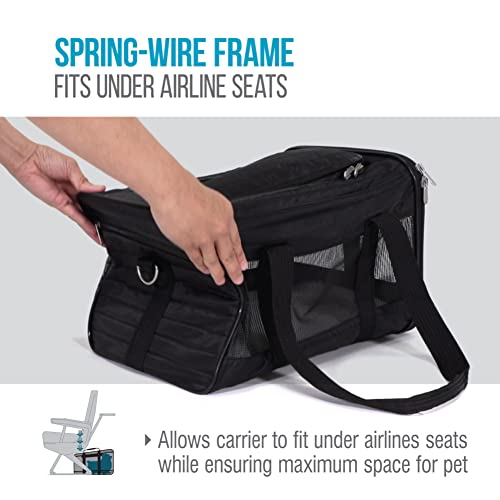 Sherpa Original Deluxe Travel Pet Carrier, Airline Approved & Guaranteed On Board - Black, Small - size: 15.0"L x 10.0"W x 8.5"H