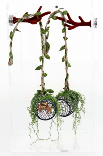 5Pcs Jumping Spider Enclosure Accessories with Hammock, Magnetic Climbing Rope, Resting Ledge Platforms and Feeding Dish Bowl & Hook for Terrarium Habitat (Two Hammocks) - color: Two Hammocks