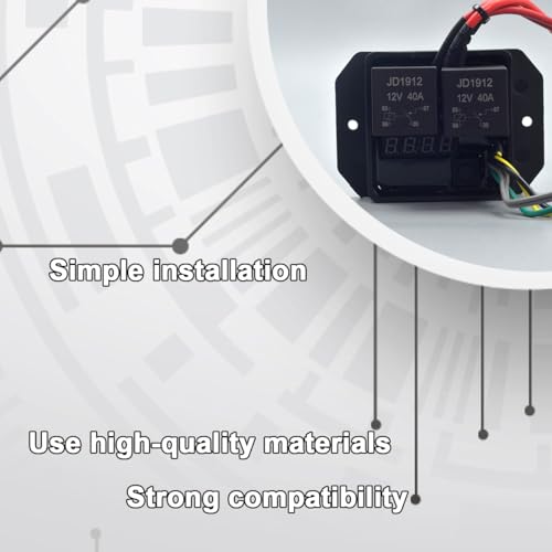 Digital Radiator Fan Controller Switch 12V/24V Kit with Adjustable Temperature Range 104-230°F, LED Display, Dual Fan Relay Replacement 0444