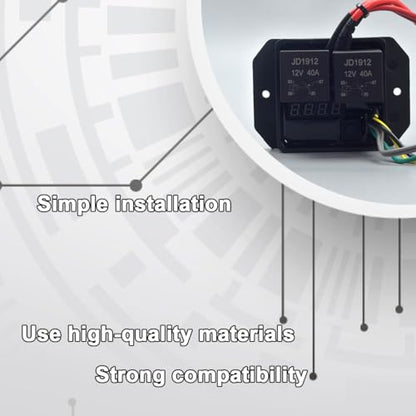 Digital Radiator Fan Controller Switch 12V/24V Kit with Adjustable Temperature Range 104-230°F, LED Display, Dual Fan Relay Replacement 0444