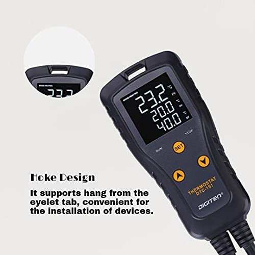 DIGITEN DTC151 Temperature Controller Plug-in Thermostat Cooling Heating Temperature Controller Outlet GreenhouseThermostat for Germination Incubation Homebrewing - style: 15A Temperature Controller