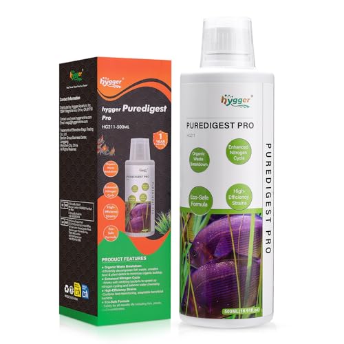 hygger Aquarium Water Bio-Clarifier, Reducing Fish Waste and Cleaning Organic Sludge, Natural Fish Tank Aquarium Leave-in Waste Management Solution for Freshwater and Saltwater Tanks, 500 ML - size: 500 ML