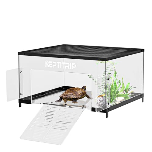 Turtle Basking Platform for 18-19 Inchs Wide Aquariums - Last Long Stainless Steel Supports & Mesh, Non-Slip Ramp for Aquatic Turtles, Turtle Tank Accessories (Extra Large) - size: Fit 18-19 Inchs Wide