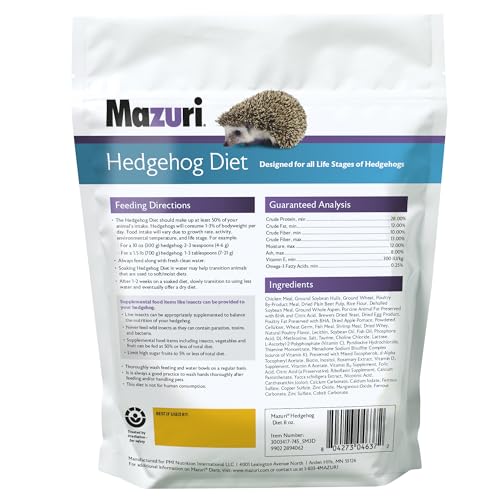 Mazuri | Nutritionally Complete Hedgehog Food | 8 Ounce (8 oz) Bag - size: 8 Ounce (Pack of 1)
