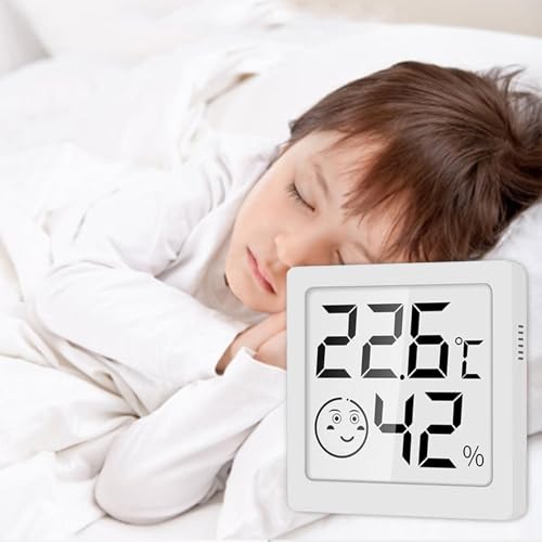Generic Digital Thermometers Hygrometer - Indoor Temperature and Humidity Gauge with LCD Display | Digital Electronic Meters for Freezer | Baby Room | Refrigerator - color: White
