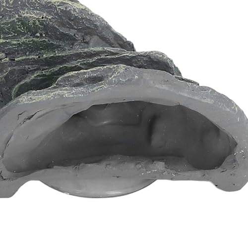 Tortoise Climbing Platform, Tortoise Resin Dock Resting Rock Reptile Habitat Ornament Floating Ledge Aquarium Decoration with Suction Cup for Lizard