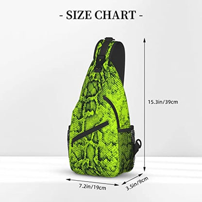 Snake Skin Sling Bag Animal Crossbody Chest Daypack Casual Backpack Women Shoulder Bag For Travel Picnic - color: Snake 04