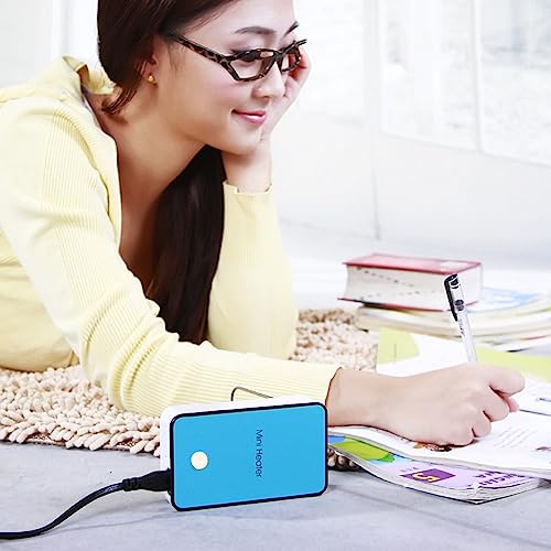 Safety Energy-saving Heater Mini Portable Electric Fan Heaters Air Warmer | for Room Office Desktop Blue - color: Blue