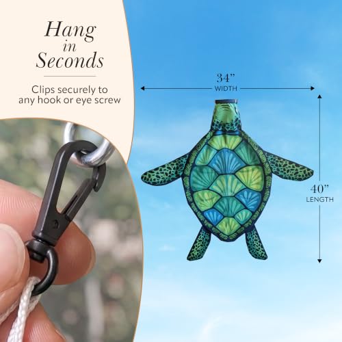 Madrona Brands Small Turtle Windsock 32 Inch | Durable Outdoor Hanging Wind Sock for Outside | Yard, Garden, Patio, Beach, Dock
