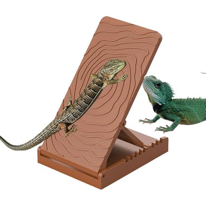 Bearded Dragon Basking Ramp Foldable Non-Slip Resting Playing Feeding | Bearded Dragons Climbing Step Ramp for Lizard Keepers Enclosure Vivarium Tank Frogs Geckos Chameleons Newts Snakes Tortoise - color: Light Brown