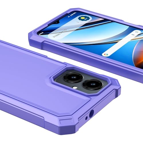 for Cricket Icon 2026 U656AC Slim Tough Hybrid Cover Phone Case + Extreme Band (Purple) - color: Purple