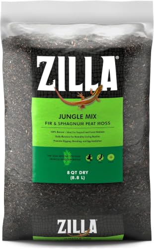 Zilla Pet Reptile Terrarium Substrate Bedding, Jungle Mix, for Frogs, Rainforest Geckos, Toads and Snakes, 8 Quart (Pack of 6) - size: 8 Quarts (Pack of 6)