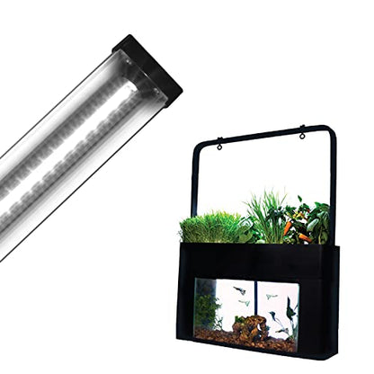 2ft Horticultural LED Grow Light Bar, 24W High Output White, Full Spectrum 6400K for Indoor Gardening, Bioactive Terrariums & Vivarium/Paludariums