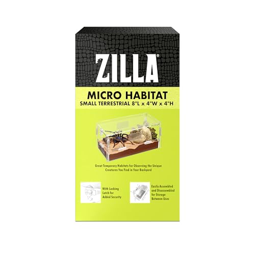 Zilla Micro Habitat Terrarium, Terrestrial, with Locking Latch, for Isopods, Spiders, Insects, Small - size: Small, style: Terrestrial