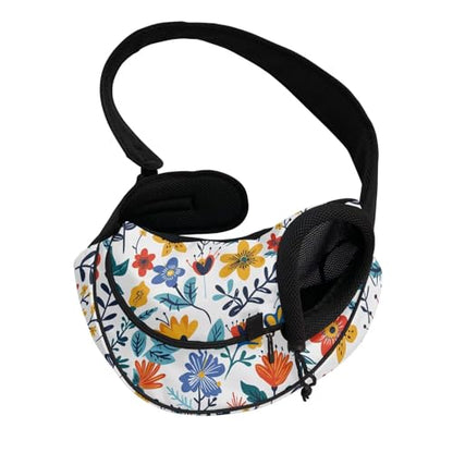 COEQINE Dog Carrier for Medium Dogs Cat Hands-Free Floral Front Facing Cat Sling Carrier Escape Proof Design Small Cats Women Walking Garden - color: Bloom Grace Floral Design