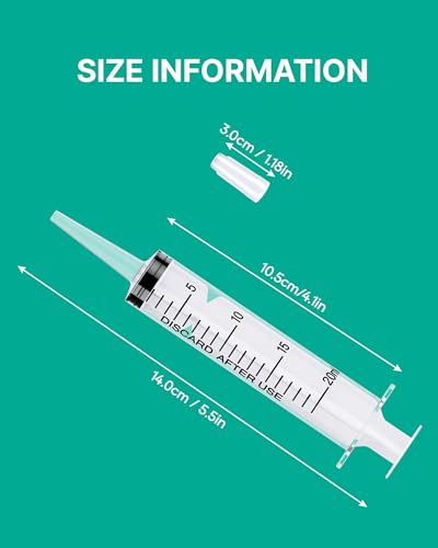 30 Pack 20ml Oral Syringes for Liquid without Needle Individually Wrapped | with cap, clear scale, non-slip bottom for pet feeding, liquid dispensing, scientific labs, plant cultivation and crafts - style: 20ml