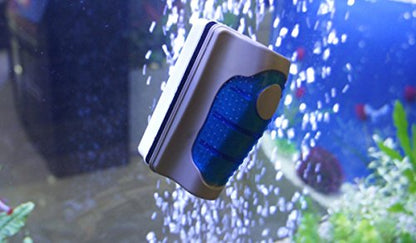Jasonwell Magnetic Aquarium Fish Tank Glass Algae Glass Cleaner Scrubber Floating Clean Brush(XL) - color: Blue, size: XL