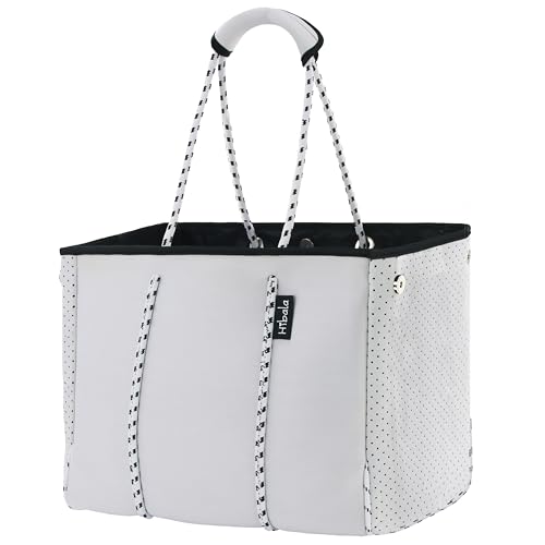 Hibala Neoprene Multipurpose Beach Bag,Gym/Travel/Pool Bag,Tote For Women&Men - color: White