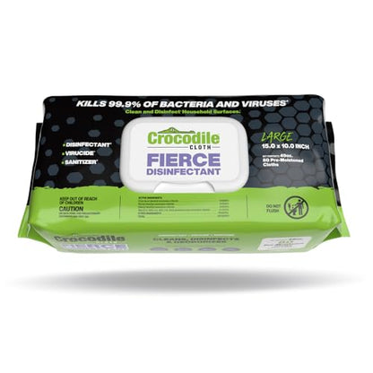 Crocodile Cloth Fierce Disinfecting Cleaning Wipes, 80 Count | Multi-Surface Disinfectant For Kitchens, Bathrooms, Offices & Schools - size: 80 Count (Pack of 1)