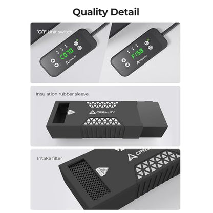 Official Creality Filament Drying Chamber Heater, Up to 70℃ Chamber Temperature Reduce Print Warping DIY for on Filament Sotrage Box, As Heater Install on 3D Printer or Use on Enclsoure Cover